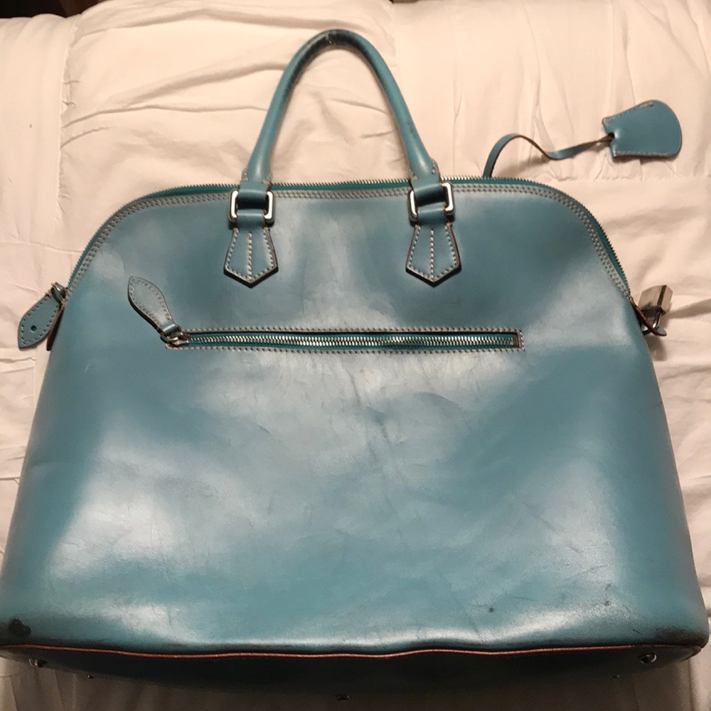 Boldrini Baby Blue Leather shoulder bag - Picture 2 of 12